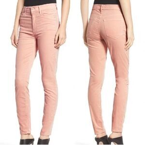 NEW Mother The Looker Pink Velvet High Waisted Pant NWT 26